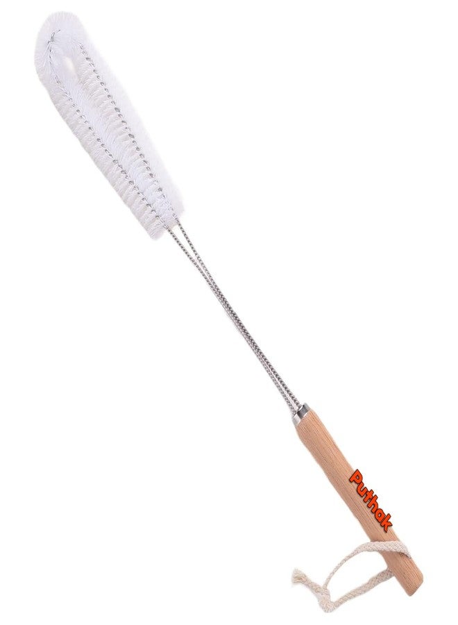 PUTHAK Wood Bottle Cleaning Brush | Wooden Handle with Steel Body & Loop for Hanging | Bottle Cleaner | Bottle Brush | Bottle Cleaner Brush | Cleans Narrow Mouth Bottle Effectively - Image 1