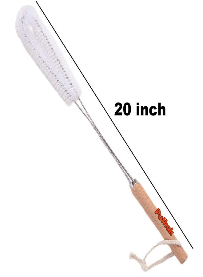 PUTHAK Wood Bottle Cleaning Brush | Wooden Handle with Steel Body & Loop for Hanging | Bottle Cleaner | Bottle Brush | Bottle Cleaner Brush | Cleans Narrow Mouth Bottle Effectively - Image 2