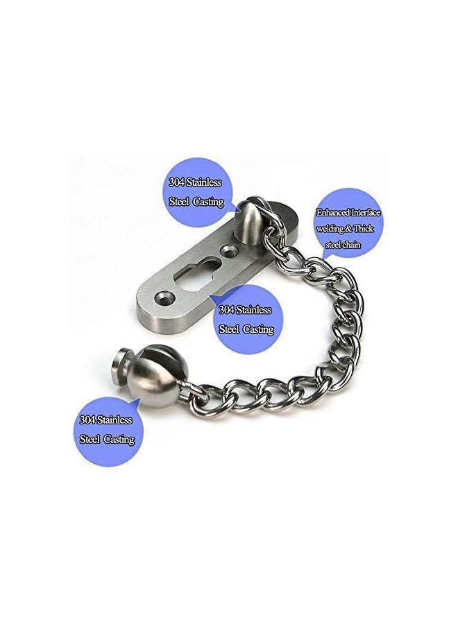 promass Extra-thick Door Chain Lock- Sus304 Stainless Steel Casting Door Security Chain Guard, Heavy Duty Latch Lock for Inside Door, Brushed Nickel Finish(Extra-Thick:1.85 mm) - Image 3