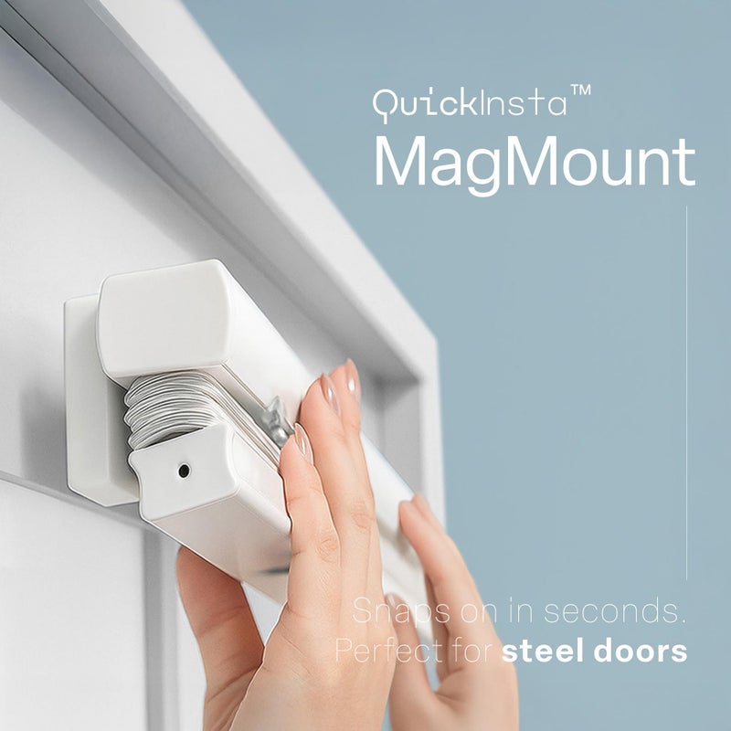 REGAL estate QuickInsta MagMount No Tools No Drill Cordless 1" Magnet Mini Blinds for Metal Steel Doors, 25" W x 42" H, White - Image 2