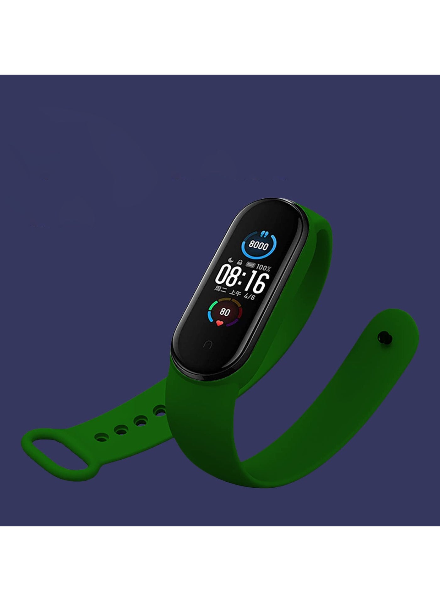 VITION Xiaomi mi Band 6/mi Band 5 Strap Silicone Watch Band Smartwatch Wristband Replacement Bracelet Emerald Green