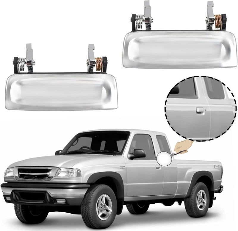 Dtomi Chrome Metal Exterior Door Handle Set for Ford and Mazda - Image 1