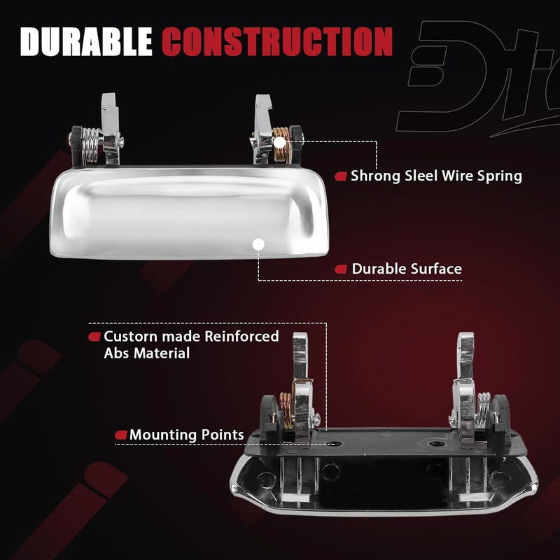 Dtomi Chrome Metal Exterior Door Handle Set for Ford and Mazda - Image 4