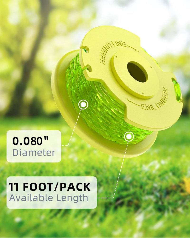 EVENTRONIC Weed Wacker String Compatible with Ryobi One Plus+ AC80RL3, 0.08'' String Trimmer Refill Line,Weed Eater String Compatible with Ryobi 18V, 24V, 40V Trimmers(6 Replacement Spools, 1 Trimmer Cap) - Image 2