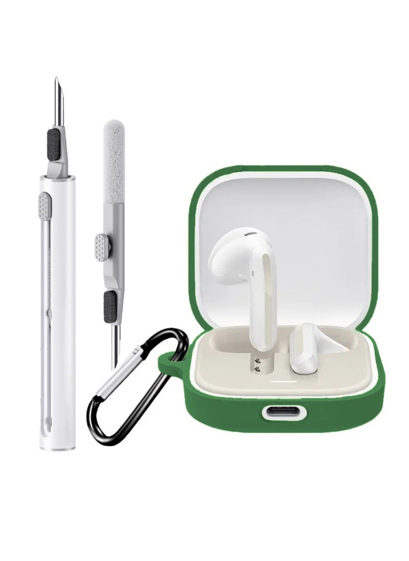 Generic - Case for Redmi Buds 6 Wireless Headphones Protection Cover Full-Body Soft Silicone with Keychain&Cleaning tool (Green) - Image 1