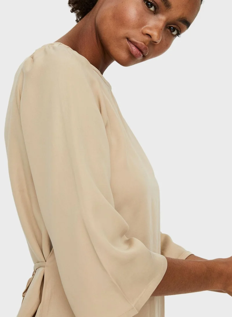 VERO MODA Belted Wide Sleeve Top