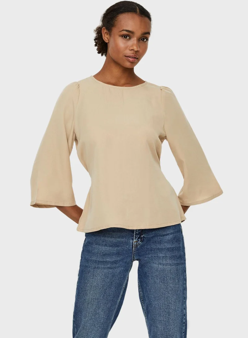VERO MODA Belted Wide Sleeve Top