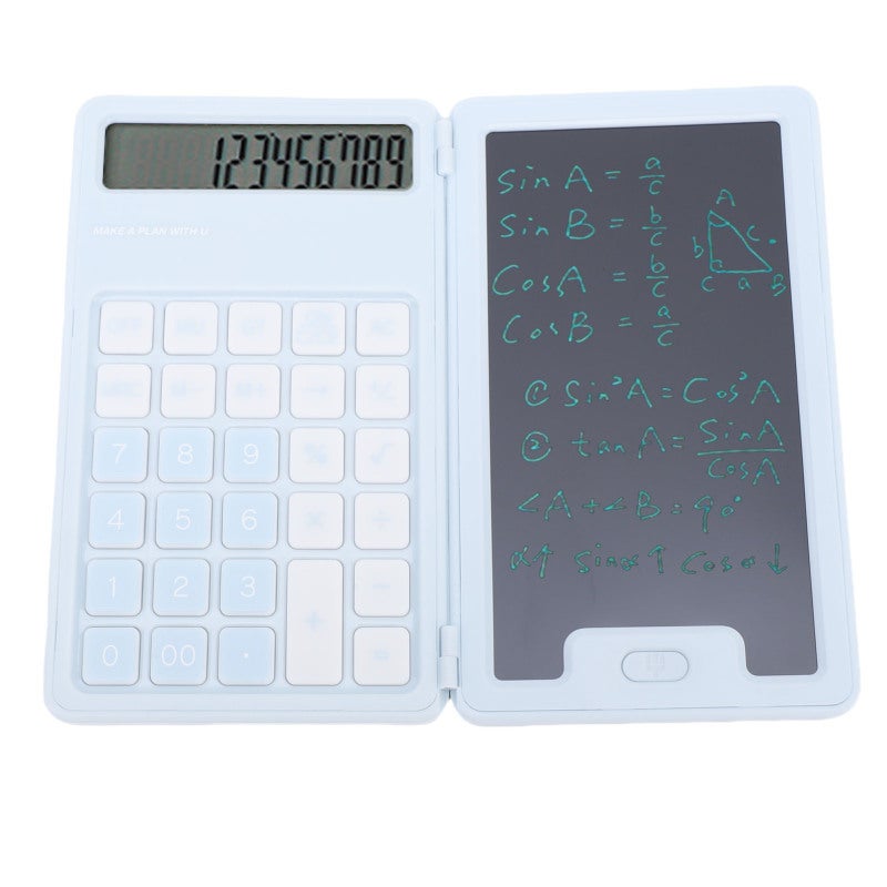 Handwritten Calculator LCD Screen Compact Foldable All In One Tool - Eye Friendly No Blue Light Display Paperless Notepad Calculator for School Office Home Business - Image 1