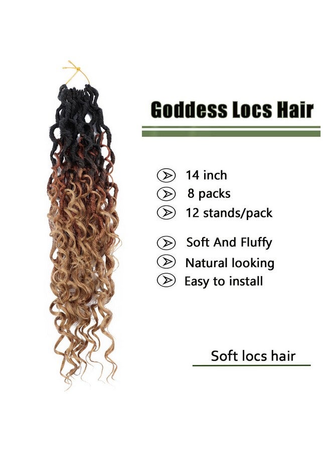 ال ام زد اي ام شعر كروشيه Goddess Locs بطول 14 بوصة، 8 حزم من شعر كروشيه Faux Locs للنساء، شعر كروشيه Hippie Locs مسبق التشكيل بأطراف مجعدة، أسود 1b/30/27 - Image 2