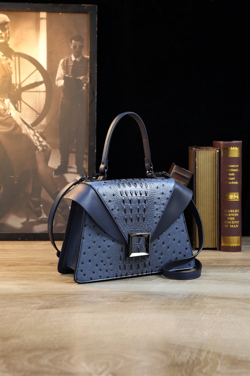 Fashion Crocodile Style Women'S Bag Elegant Ostrich Style Hand Wings Bag All-Match Crossbody Middle-Aged Mother Soft Leather Hand Bag - Image 1