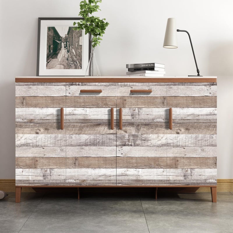 Qianglive Vintage Wood Peel and Stick Wallpaper 17.3"Ã—80" Rustic Wood Contact Paper Removable Shiplap Wallpaper Self Adhesive Barnwood Waterproof Vinyl Wall Paper Covering Film - Image 3