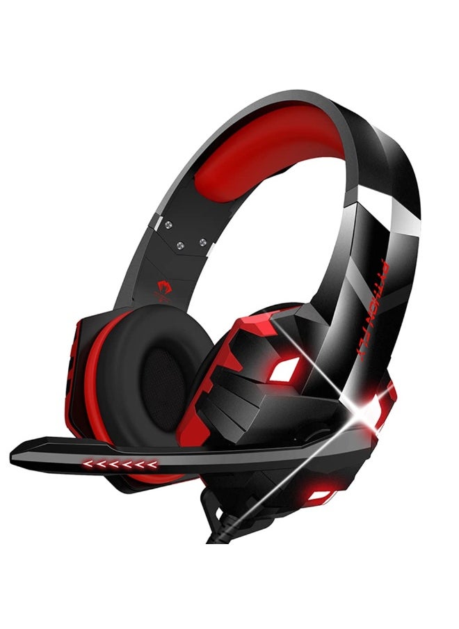 Python Fly G9000 Max Wired Over Ear Gaming Headphones 7.1 Surround Sound Noise Isolating 120-degree Adjustable Mic 40mm Driver - for PC, PS5, Xbox, Mobiles, Tablets, Laptops  - Image 1