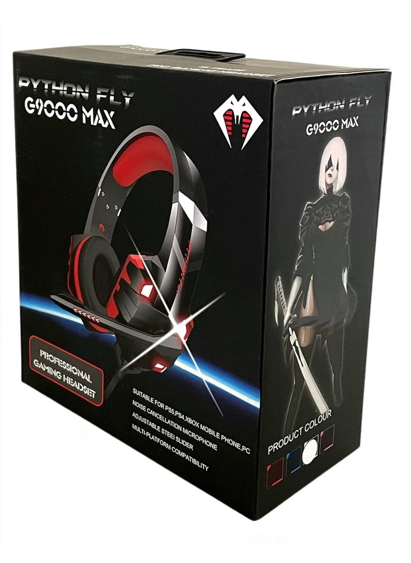 Python Fly G9000 Max Wired Over Ear Gaming Headphones 7.1 Surround Sound Noise Isolating 120-degree Adjustable Mic 40mm Driver - for PC, PS5, Xbox, Mobiles, Tablets, Laptops  - Image 2