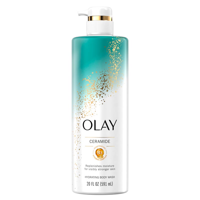 Olay Cleansing & Strengthening Body Wash for Women with Ceramide & Vitamin B3 Complex, Supports Skin's Natural PH, Advanced Formula, 20 fl oz - Image 1