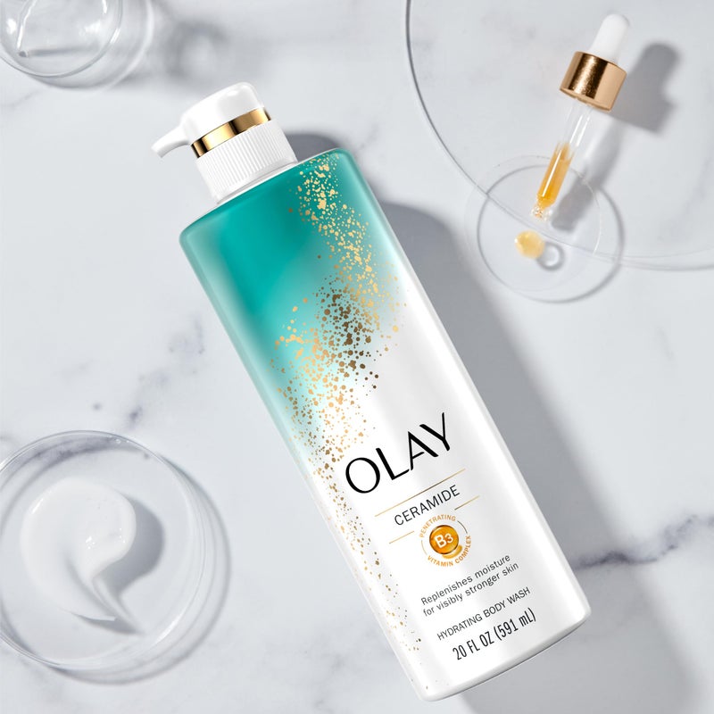 Olay Cleansing & Strengthening Body Wash for Women with Ceramide & Vitamin B3 Complex, Supports Skin's Natural PH, Advanced Formula, 20 fl oz - Image 4