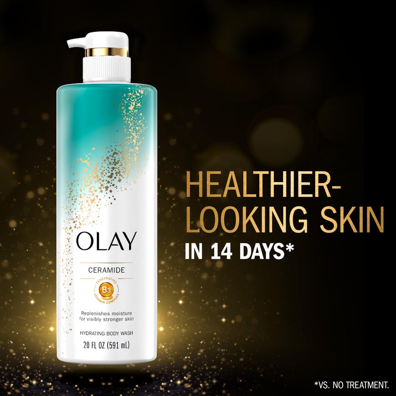 Olay Cleansing & Strengthening Body Wash for Women with Ceramide & Vitamin B3 Complex, Supports Skin's Natural PH, Advanced Formula, 20 fl oz - Image 2