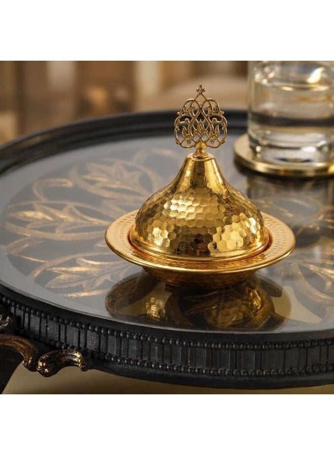 Handmade Gold-Colored Copper Rice Serving Pot with Lid – Premium Quality, Made in Turkey - Image 3