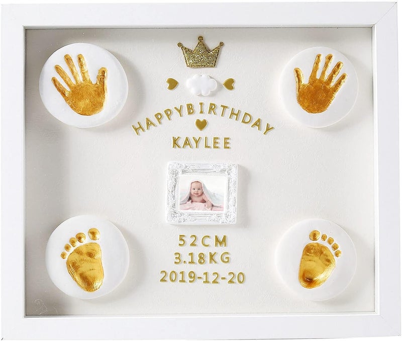 Baby Handprint Footprint Ornament Keepsake Kit, Baby Nursery Memory Art Kit, Xmas Gifts, Precious Moment for Newborn,Baby Boy/Girl, Personalized Baby Prints(White)… - Image 1