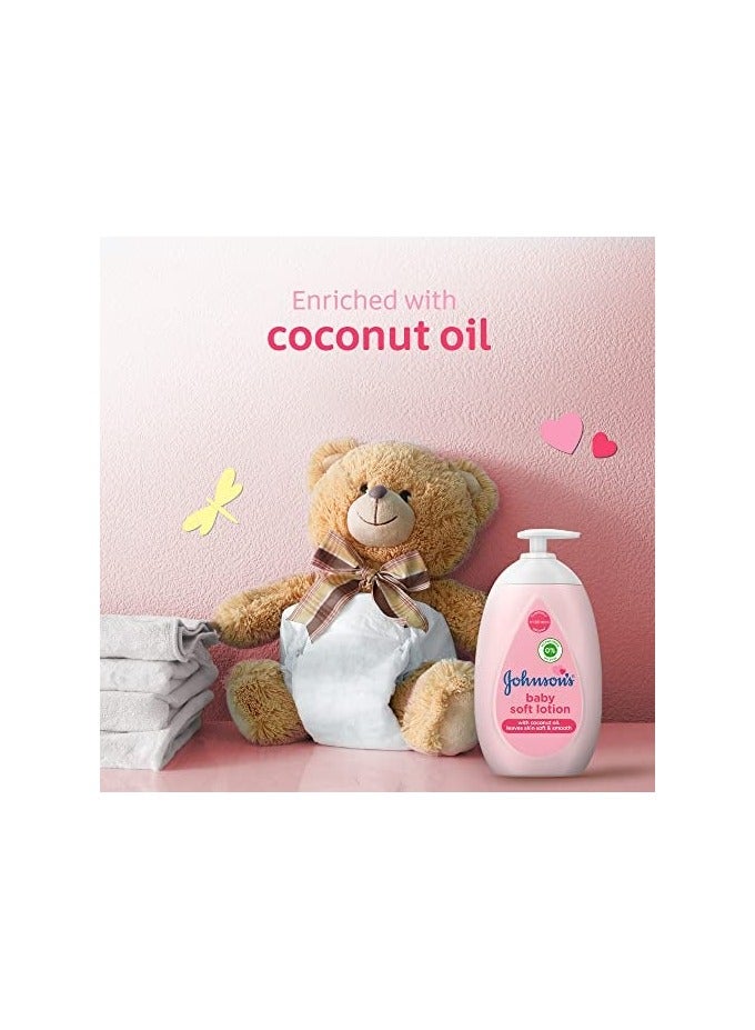 Johnson's Baby Soft Lotion, Nourishing Formula Free of Parabens & Dyes 300 mlml - Image 3