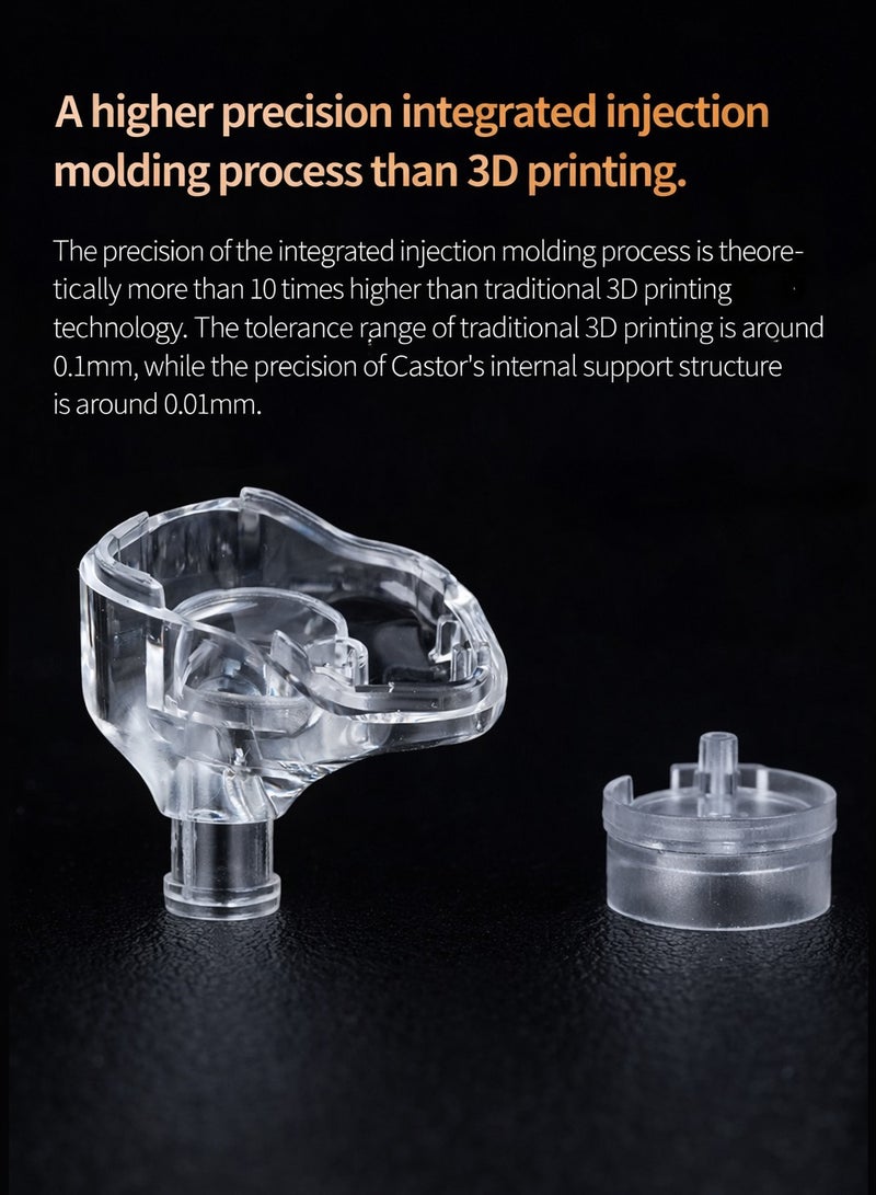 KZ Castor Harman Target Version IEM In-Ear Earphones – Dual Dynamic Drivers (10mm + 8mm), Tunable Sound with 4 Adjustment Switches (16 Profiles), Noise Isolating, 3.5mm, 0.75mm 2-Pin, Silver With Mic - Image 5