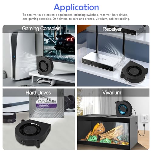 Wathai 60mm x 15mm Computer Case USB Blower Fan 5V with Variable Speed Controller for Receiver DVR PlayStation Xbox Computer Cabinet Cooling 2 Pack - Image 3
