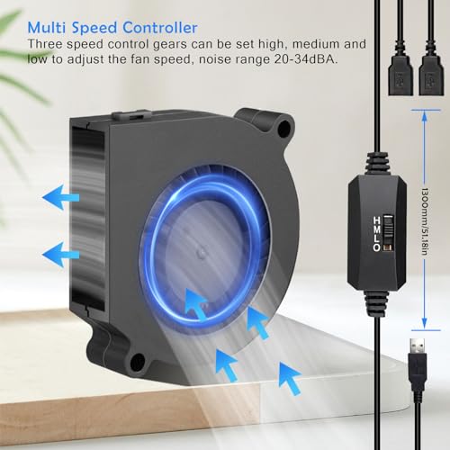 Wathai 60mm x 15mm Computer Case USB Blower Fan 5V with Variable Speed Controller for Receiver DVR PlayStation Xbox Computer Cabinet Cooling 2 Pack - Image 5