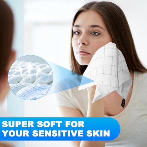 INFICRIME Wash Cloth 6 Pack 100% Cotton, Soft Absorbent Washcloths for Face, Body & Bathroom, Quick Dry Small Towels for Daily Use - Image 3