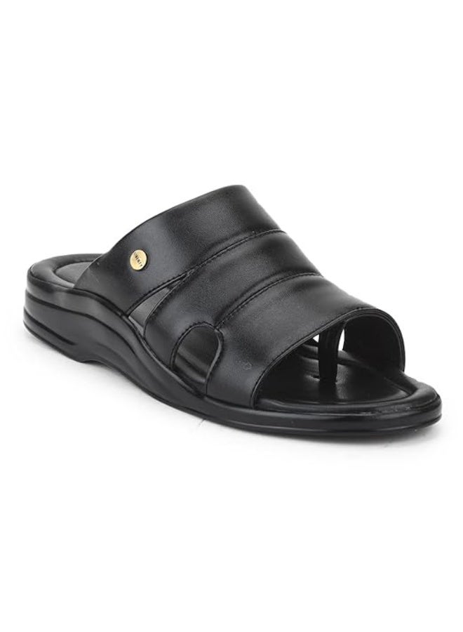 Liberty Coolers 7123-510 Casual Slippers For Men - Black, PU Slip-on Slipper - Stylish Footwear for Travel, Office & Home - Soft Padded Sole - Lightweight and Durable - Outdoor Chappal for Man - Image 1
