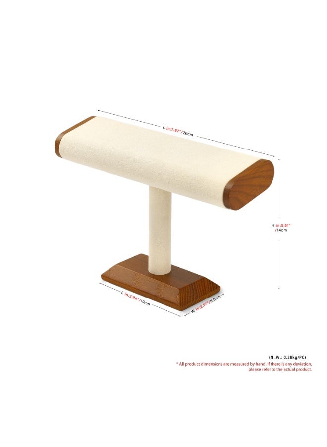 KISSUN Solid Wood T-Bar Watch Display Stand Jewellery Organizer Holder for Watch Bracelet Bangle Storage and Display - Image 5
