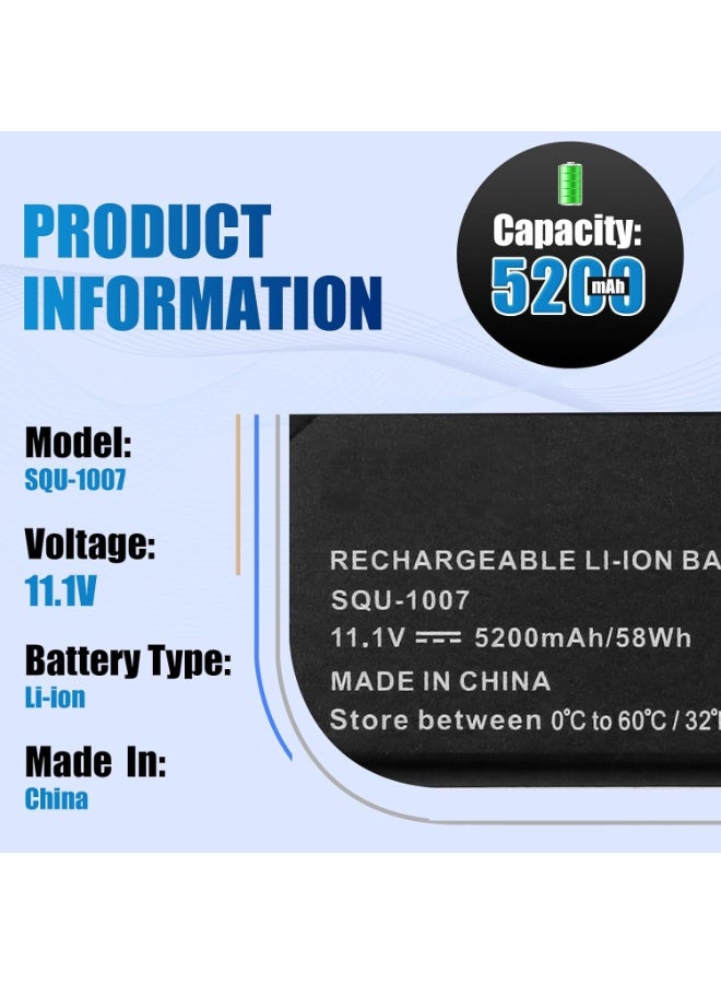 Terabyte SQU-1007 SQU-1017 Laptop Battery Compatible for LG XNOTE P420 S535 CQU918 SQU-1007 SQU-1017 (11.1V 5200mAh 57Wh) - Image 2