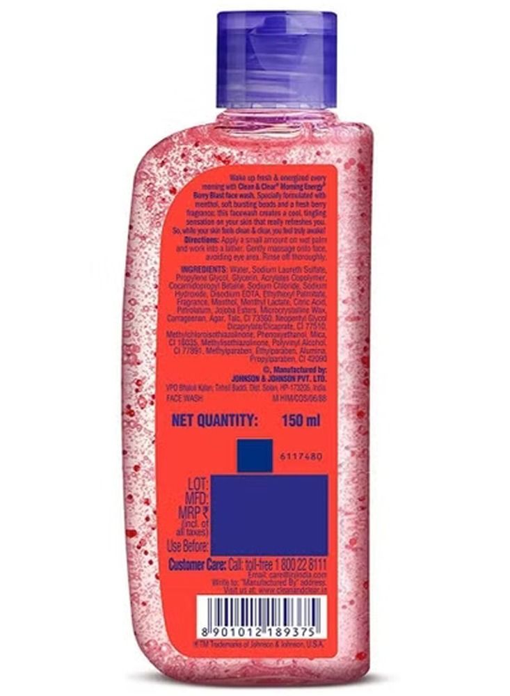 Clean & Clear Morning Energy Berry Blast Face Wash 150ml - Image 3