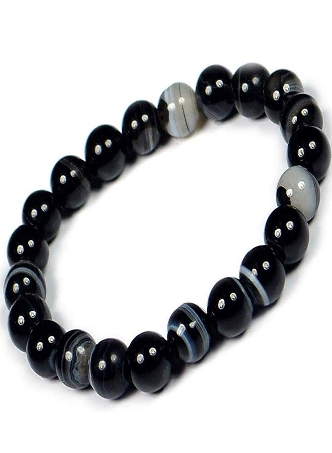 DHYANARSH Sulemani Hakik Finish Stone Beads Bracelet and Sulemani Hakik Stone (2 Stone and 1 Bracelet) - Image 3