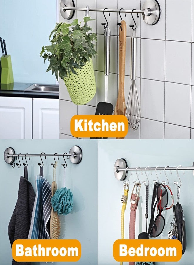 LULARINE Shower Curtain Hooks Rings,Set of 24 Rustproof Metal Shower Hooks for Shower Curtain,S Shaped Silver Shower Curtain Rings for Bathroom,T-Bar Decorative Shower Hooks Hangers for Shower Curtain Rod - Image 5