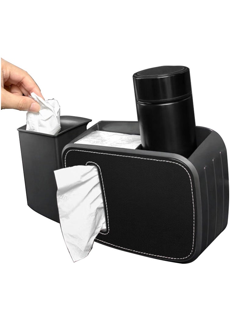 Multi-functional Car Trash Can and Tissue Organizer with Umbrella Storage Portable and Easy to Install for Any Vehicle Interior Black - Image 1