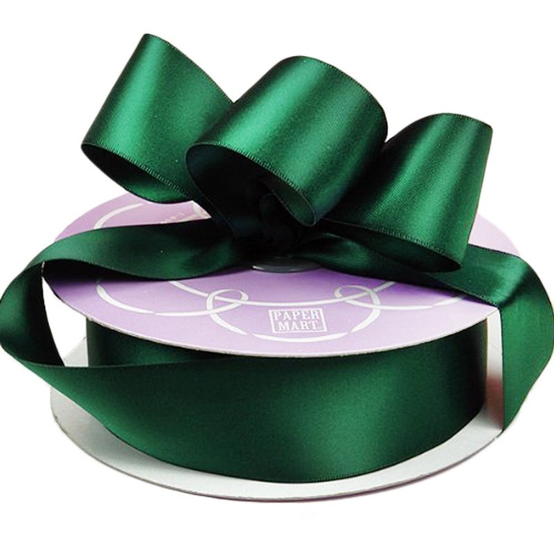 Paper Mart Forest Green Double Face Satin Ribbon 1 12 X 50 Yards - Image 3
