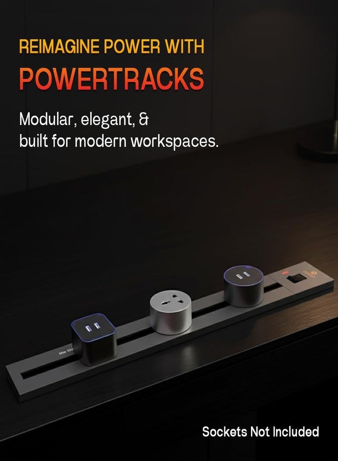 Adivaa Adjustable Plug-in Power Track | Electrical Movable Sliding Socket Track | Surface Mounted Extension for Home, Office, Multiple Tabletop Outlets 1 Year Warranty (Grey, 40cm, Surface Mounted) - Image 2