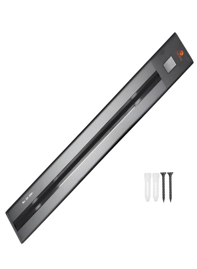 Adivaa Adjustable Plug-in Power Track | Electrical Movable Sliding Socket Track | Surface Mounted Extension for Home, Office, Multiple Tabletop Outlets 1 Year Warranty (Grey, 40cm, Surface Mounted) - Image 1