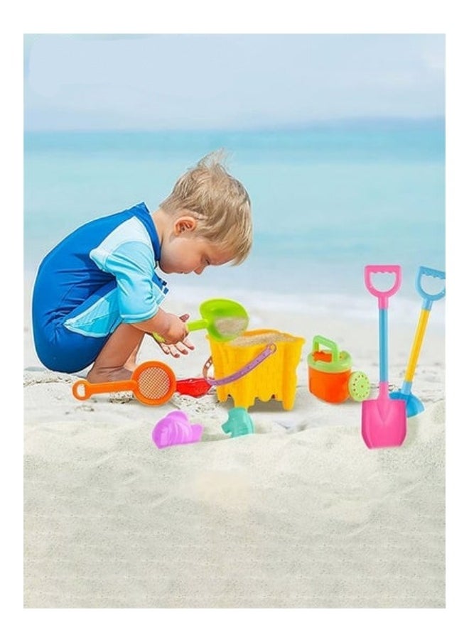 13-Piece Sand Castle Building Beach Toys For Outdoor Play,Including Watering Can, Rake, Shovel Sand Molds,Sandbox Toys