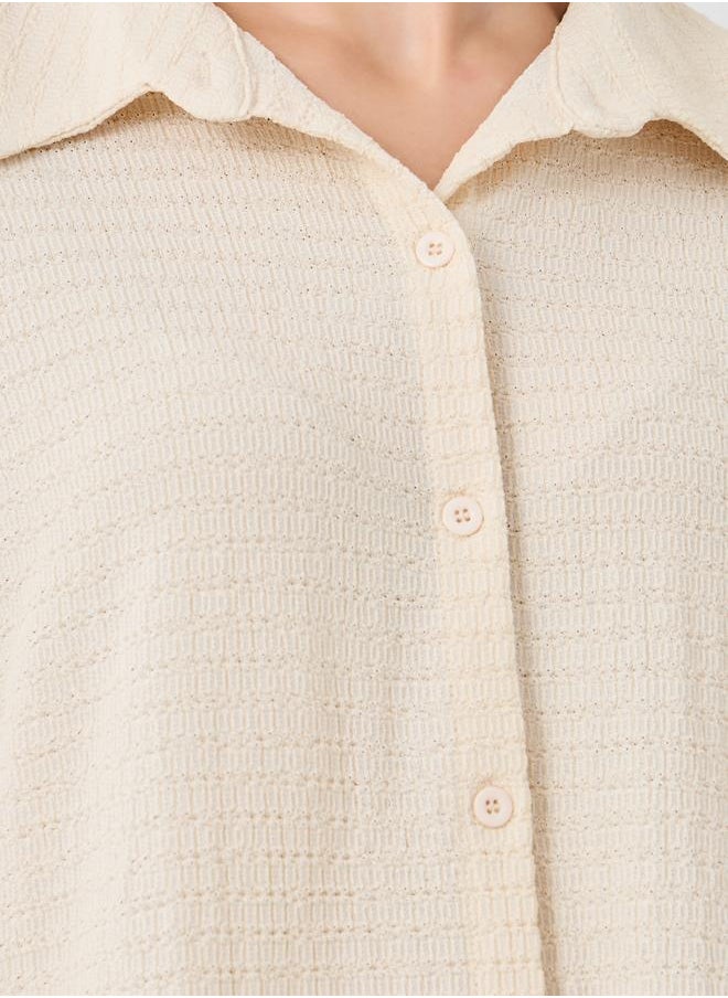 Take Two Take Two Texture Long Sleeves Oversize Shirt  - Image 4