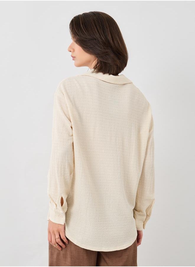 Take Two Take Two Texture Long Sleeves Oversize Shirt  - Image 5