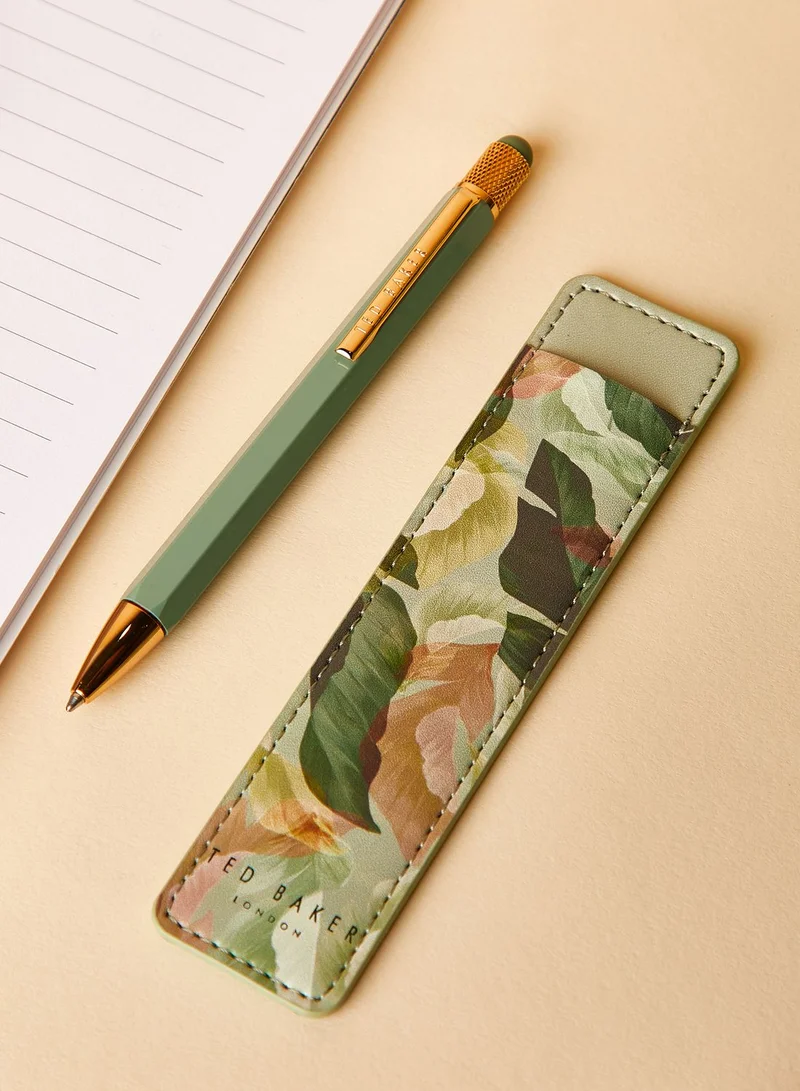 Ted Baker Palm Printed Touch Pen And Pouch Set