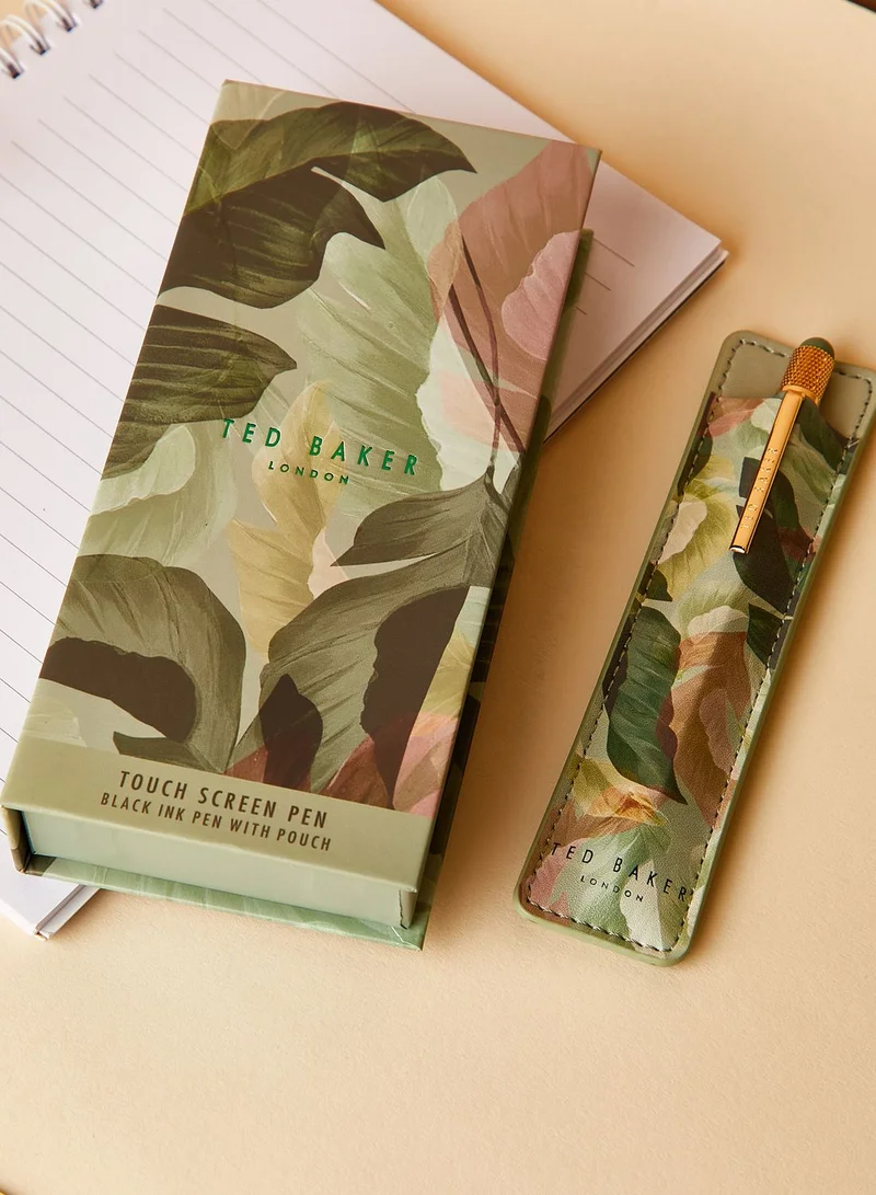 Ted Baker Palm Printed Touch Pen And Pouch Set