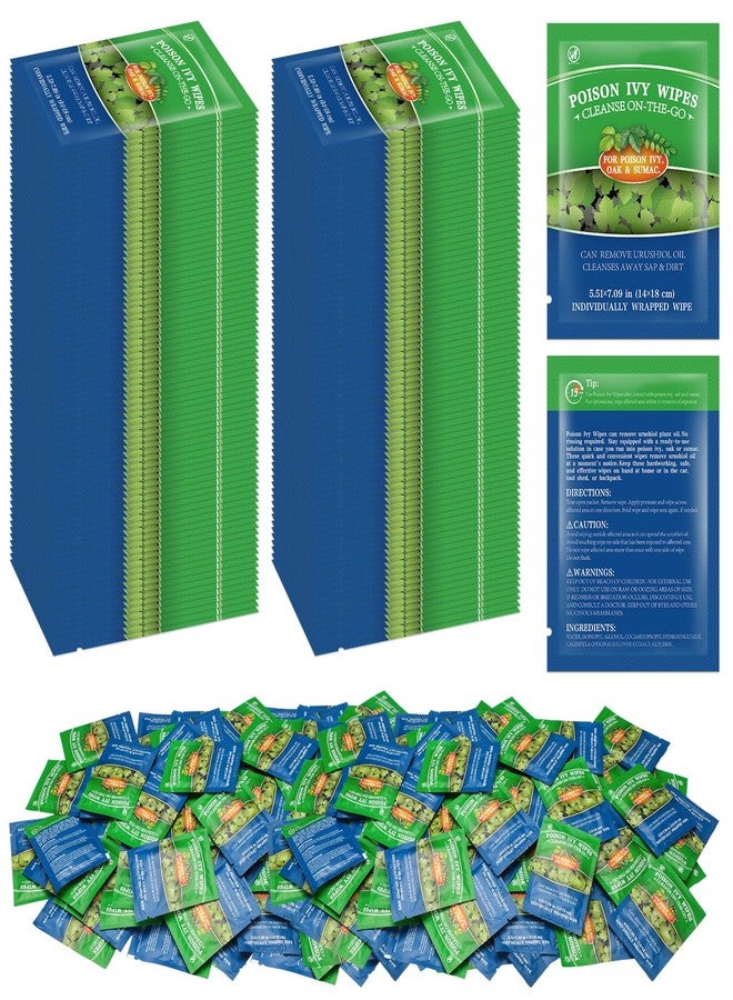 Swiffen 100 Pack Pre and Post Contact Poison Plant Ivy Wipes Individually Packaged Ivy Oak Treatment Wet Wipe for Poison Plant Insect Bite Relief Oak Sumac Treatment Anti-Itch - Image 1