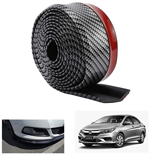 Asryd Carbon Fibre Carbon Fiber Car Front Bumper Lip Side Skirt Spoiler (2.5M / 8.2Ft.) Anti Scratch Protector Easy Trim Waterproof Car Accessories for Honda City - Image 1