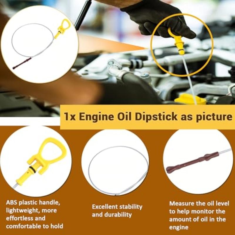 Engine Oil Dipstick: 2700104101 Accurate Oil Level Checks Direct-Fit Installation - Durable Metal Construction Oil Level Gauge for Mercedes-Benz CLA250 GLA250 GLA45 AMG Home DIYers Garage Technicians - Image 3