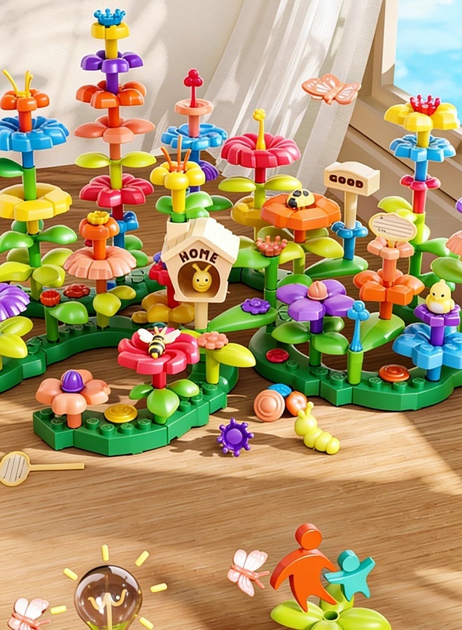 بيتوبي 45Pcs كتل DIY حديقة الزهور حديقة اللعب اللغز، تطوير التفكير المنطقي والخيال للأطفال مجموعات من الكتل، مصممة للأطفال والمراهقين والبالغين - Image 1