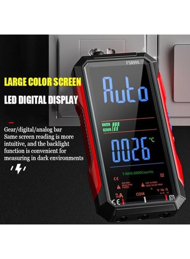 FS899L مقياس متعدد رقمي قابل لإعادة الشحن 6000 قراءة قيمة حقيقية فعالة (True RMS) كشف الجهد غير التلامسي (NCV) سعة USB C - Image 3