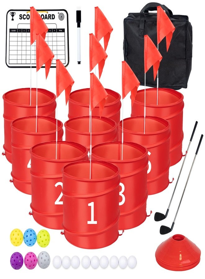 WodGod 9 Pcs Backyard Golf Outdoor Game with 2 Clubs - Outdoor Golf Yard Game for Adults and Family, Beach, Camping, Lawn, Park - Image 1