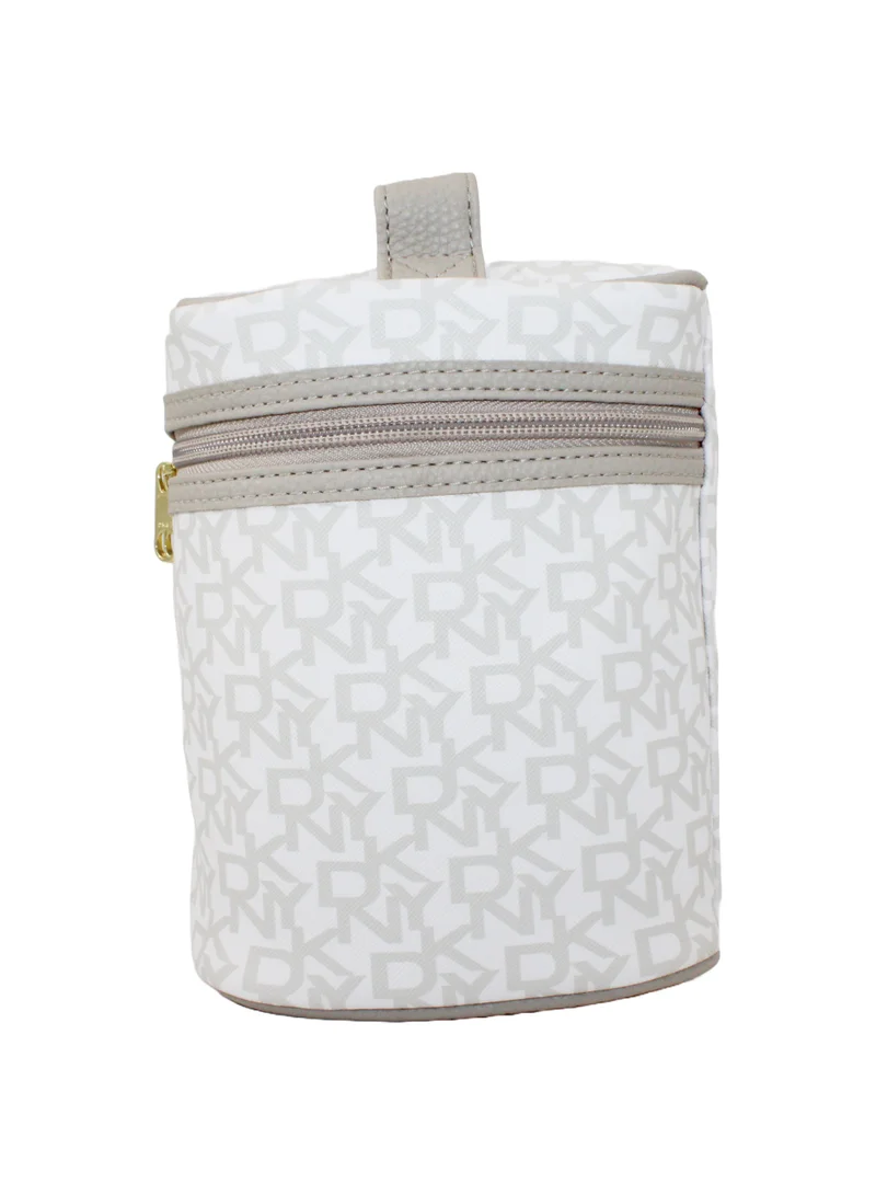 دكني حقيبة مستحضرات التجميل من DKNY Signature Stripe 2.0، حقيبة مكياج للسفر صغيرة، حقيبة تخزين صغيرة خفيفة الوزن لمستحضرات التجميل، حقيبة مكياج صغيرة، حقيبة أدوات الزينة للسفر