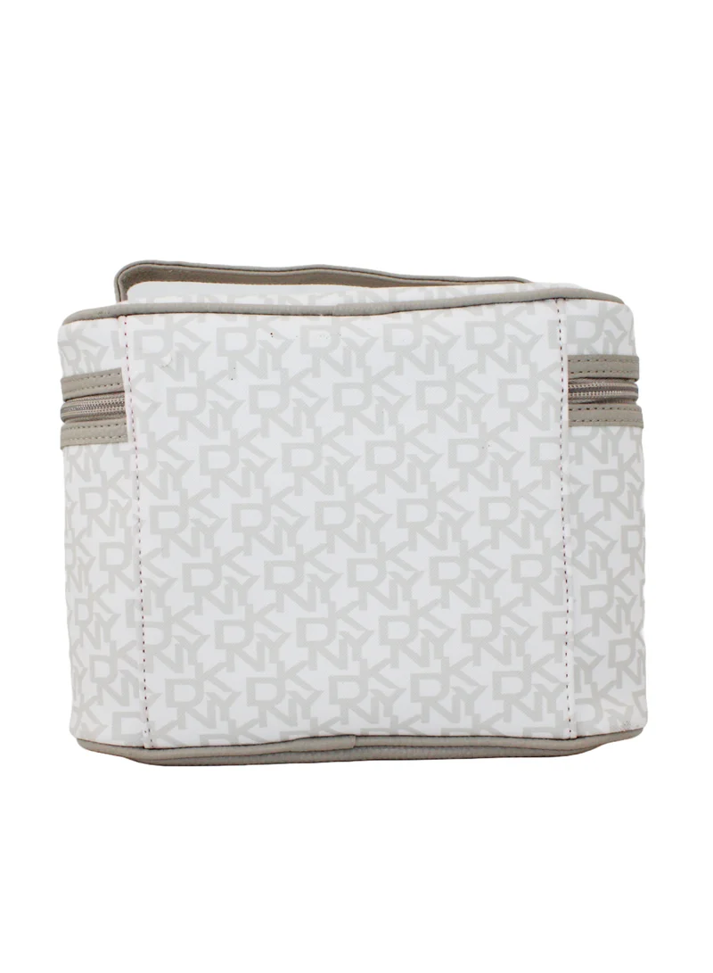 دكني حقيبة مستحضرات التجميل من DKNY Signature Stripe 2.0، حقيبة مكياج للسفر صغيرة، حقيبة تخزين صغيرة خفيفة الوزن لمستحضرات التجميل، حقيبة مكياج صغيرة، حقيبة أدوات الزينة للسفر